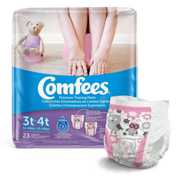 Comfees Training Pants Girls, 3T/4T, 23 Count (X6)Attends