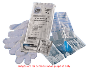 Cure Cath Insertion Kit, Bzk Wipe, Gloves, Underpad & Collection Bag W/ ConnectorCure Medical