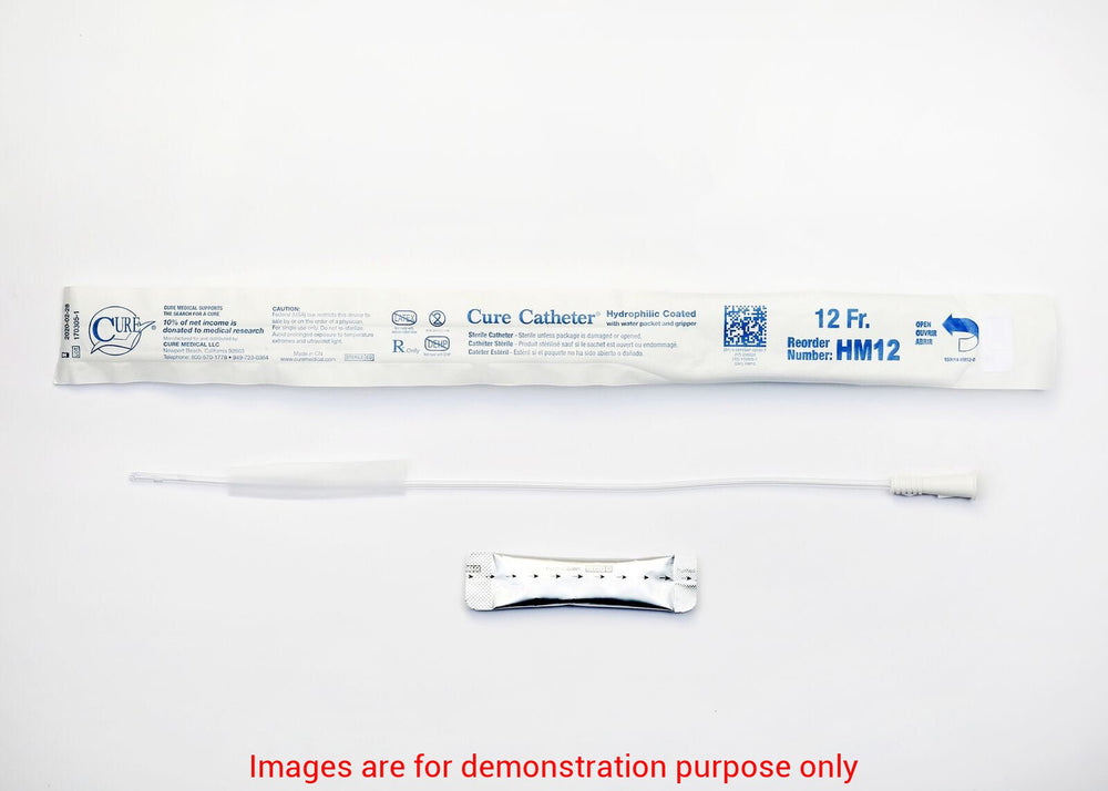 Cure Intermittent Male Cath ,16" ,Straight Tip,Hydrophilic 12FrCure Medical