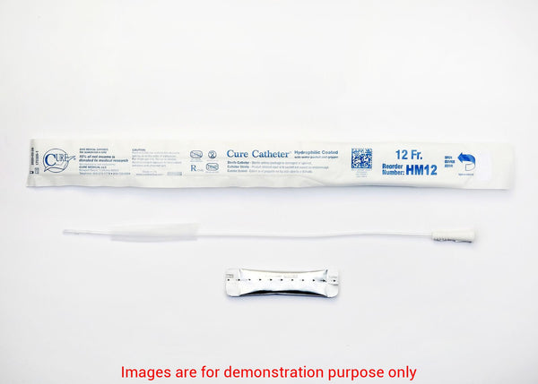 Cure Intermittent Male Cath ,16" ,Straight Tip,Hydrophilic 12FrCure Medical