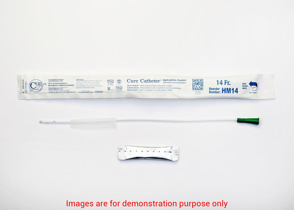 Cure Intermittent Male Cath 16",Straight Tip ,Hydrophilic 14FrCure Medical