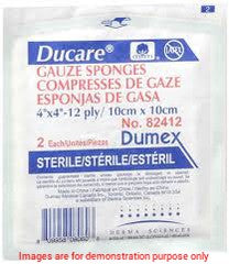 Ducare Woven Gauze Sponge 4In X 4In, 12Ply, SterileDerma Science