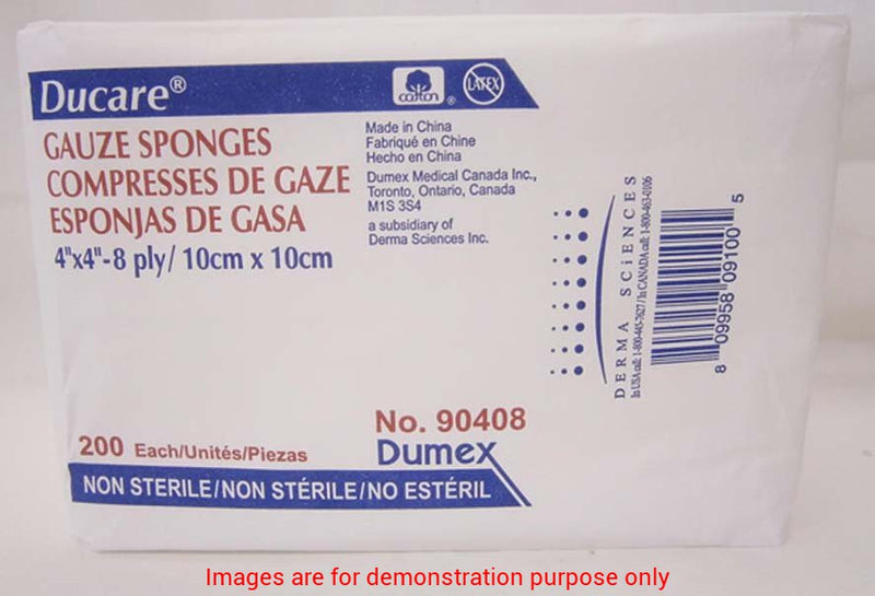 Ducare Woven Gauze Sponge 4In X 4In, 8Ply, Non-SterileDerma Science