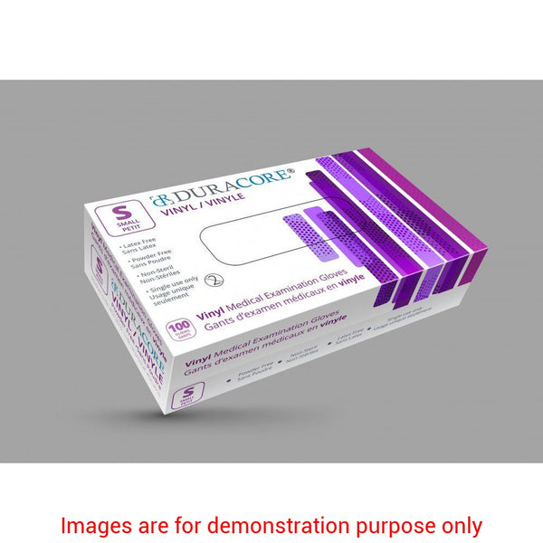 Duracore Vinyl Examination Gloves, Non Powdered, SmallViedera