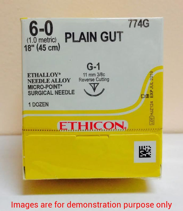 Ethicon Suture G-1 Plain Gut 6-0 18"Johnson & Johnson Systagenix