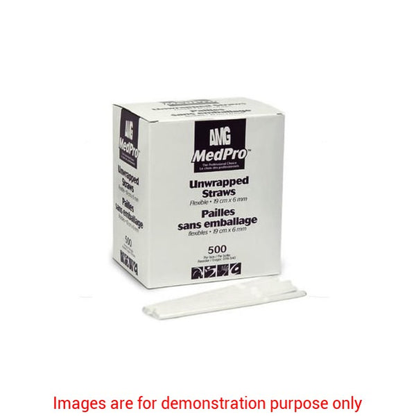 Flexible Straw, Wrapped, 19Cm X 6Mm, Bx/500AMG