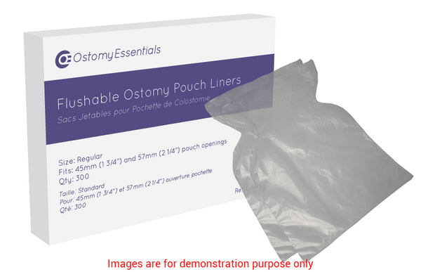 Flushable Pouch Liners, Opening Up To 57Mm, Size 14.5Cm X 20.5CmOntario Ostomy Supply
