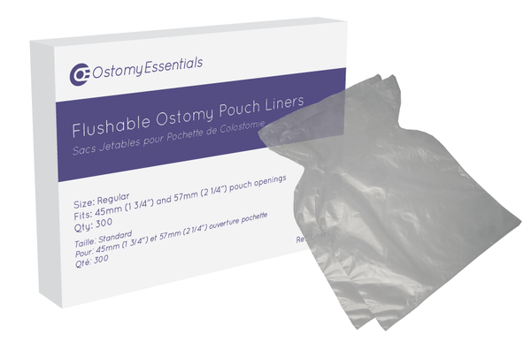 Flushable Pouch Liners, Opening Up To 57Mm, Size 14.5Cm X 20.5CmOntario Ostomy Supply