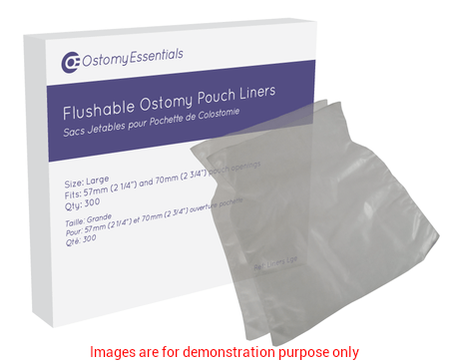 Flushable Pouch Liners, Openings 57Mm & Up Size 17Cm X 20Cm, LargeOntario Ostomy Supply
