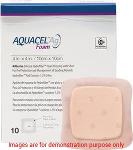 Foam Dressing With Silver Aquacel Ag Extra 10Cmx10Cm(4"X4") SterileConvatec