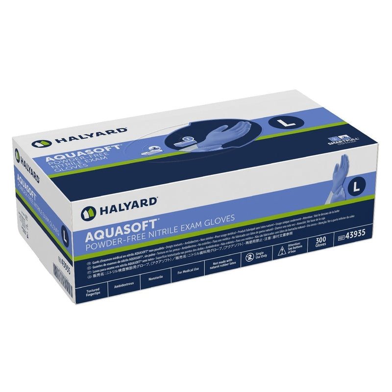 Halyard Aquasoft Nitrile Exam Gloves – Large - 300 Per BoxHalyard Health