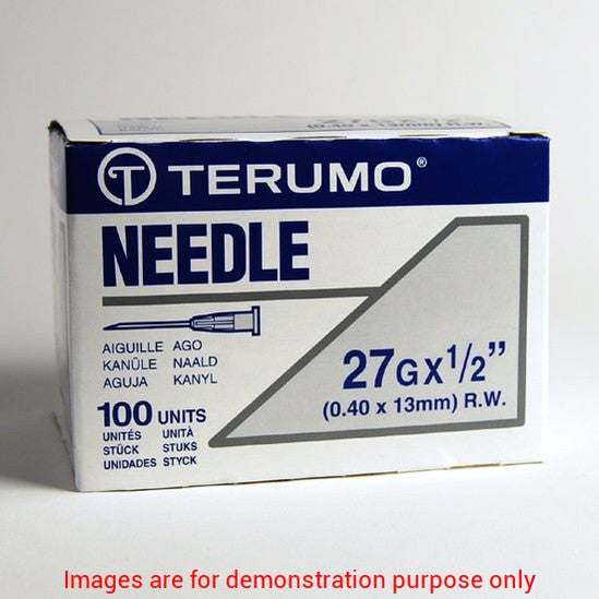 Hypodermic Regular Wall Needle, 27G, 1/2InTerumo Company