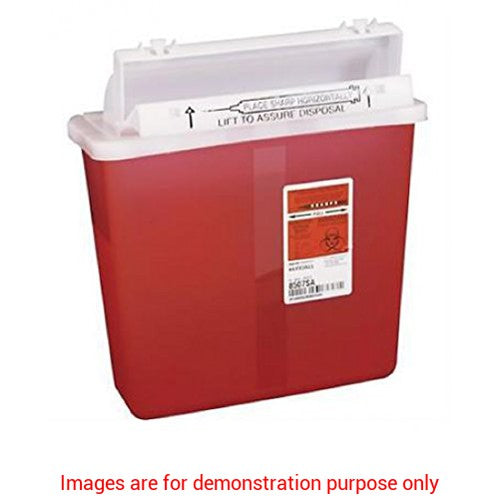 In-Room Sharps Container With Counter Balanced Lid -Red 5QtCovidien / Medtronic