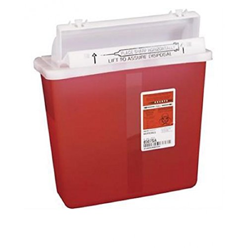In-Room Sharps Container With Counter Balanced Lid -Red 5QtCovidien / Medtronic