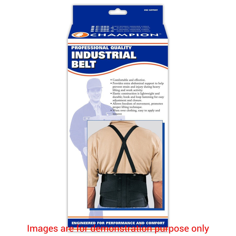 Industrial Belt Med Suppport No Suspenders Black Large (36-42") C206LAirway