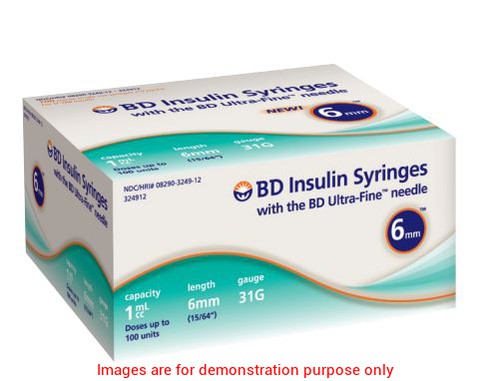 Insulin Syringe 1Ml, 31G X 6Mm NeedleBecton Dickinson