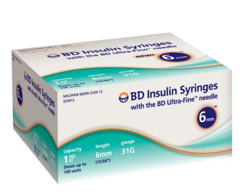 Insulin Syringe 1Ml, 31G X 6Mm NeedleBecton Dickinson