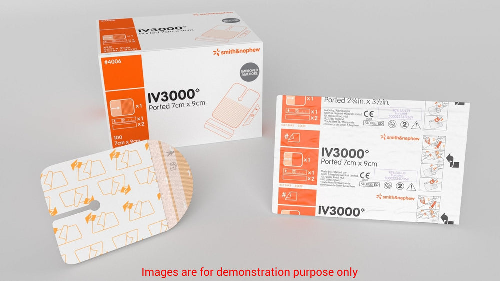 Iv3000 One Hand Ported Fixation Dressing, Size 7Cm X 9CmSmith & Nephew