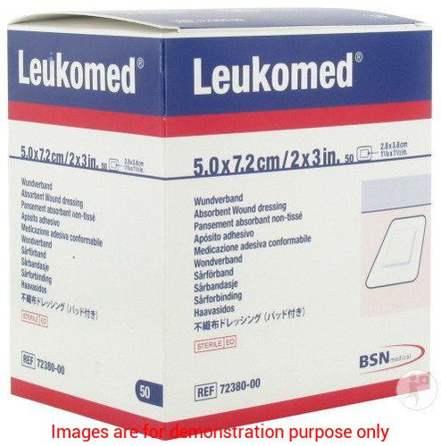 Leukomed Non-Wov Adh Sterile Dressing W/Absorb Pad 7.2Cm X 5Cm (Hospital Pack)BSN
