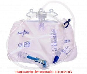Medline Urinary Drainage Bag With Anti Reflux Tower, 2000Ml -Medline