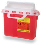 Patient Room Sharps Container, 5.4Qt, RedBecton Dickinson