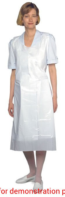 Plastic Apron Multi-Purpose White Individually Wrapped, Bx/100AMG