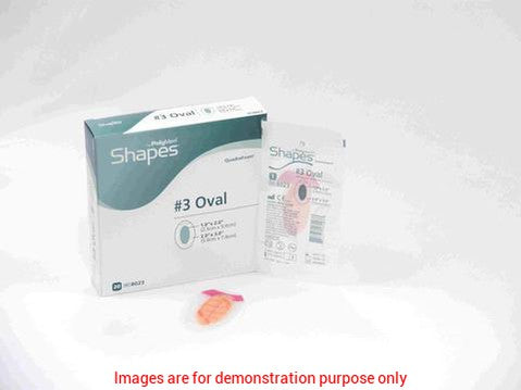 Polymem Quadrafoam Dressing Without Silver, #3, 2" X 3", Oval.Polymem