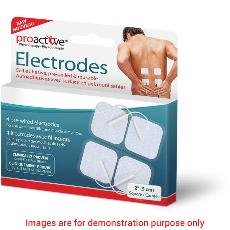 Proactive Self Adhesive Gel Electrodes, 2" Square, Reusable, Pk/4AMG
