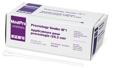 Proctology Swab 8", Non-Sterile, Large, Rayon Tipped, Plastic Shaft, Bx/100AMG