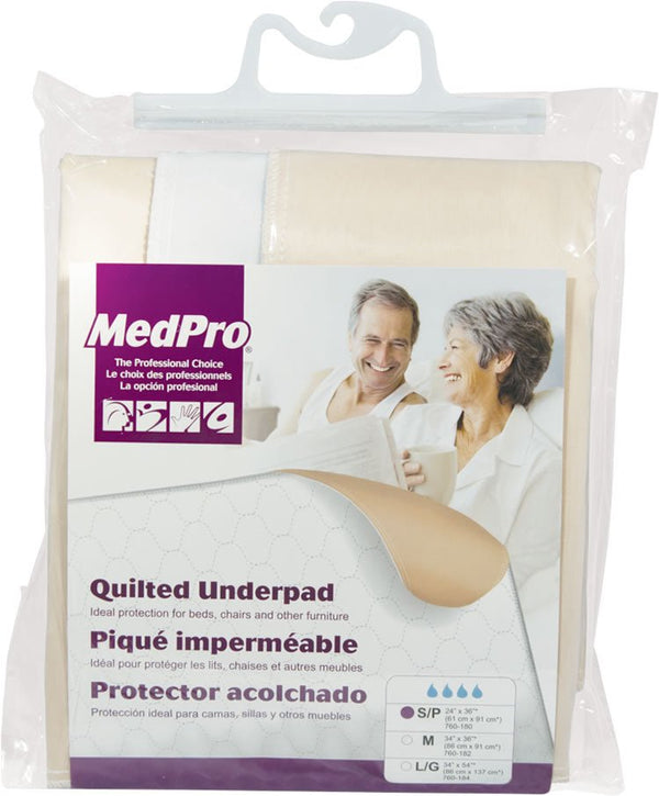 Reusable Underpad, White, Medium, 34In X 36In, Moderate-Heavy Absorbency, Quilted, Ea/1AMG