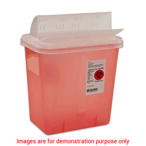 Sharpsafety Sharps Container, Horizontal Drop, Red, 2 GallonCovidien / Medtronic