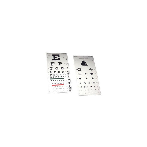 Snellen Eye Chart 10' Black Print On White Vinyl W/ Metal Eyelet English/French, Ea/1AMG