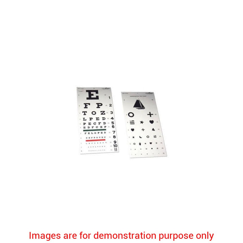 Snellen Eye Chart 10' Black Print On White Vinyl W/ Metal Eyelet English/French, Ea/1AMG