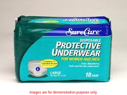 Sure Care Protective Underwear, Extra Heavy, Medium (34"-46"), 2 Green StrandsCovidien / Medtronic