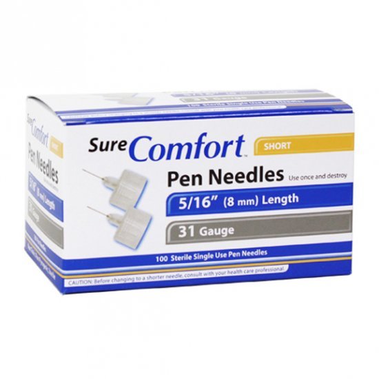 Sure Comfort Pen Needles, 31G, 5/16In (8Mm) Short, Bx/100Allison Medical