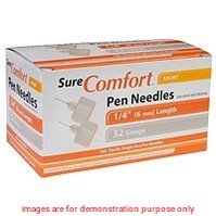 Sure Comfort Pen Needles, 32G, 1/4In (6Mm) Short, Bx/100Allison Medical