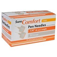 Sure Comfort Pen Needles, 32G, 1/4In (6Mm) Short, Bx/100Allison Medical