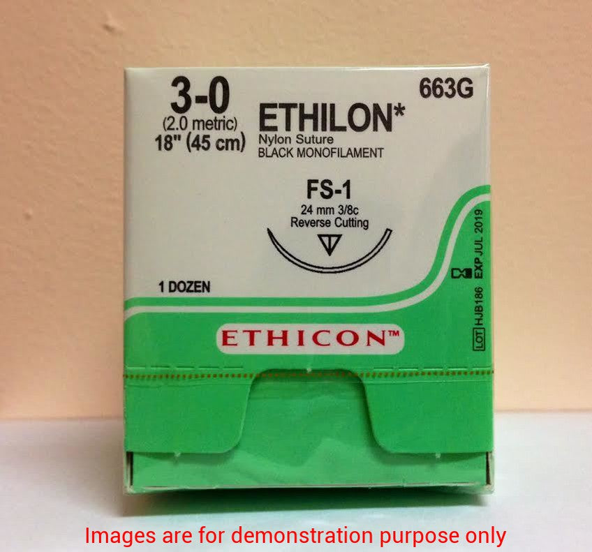 Suture 3-0 Nylon Mono 18In With Fs1 Needle BlackJohnson & Johnson Systagenix