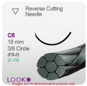 Suture 5-0 Silk Black Braid 18 In With C6 NeedleLOOK