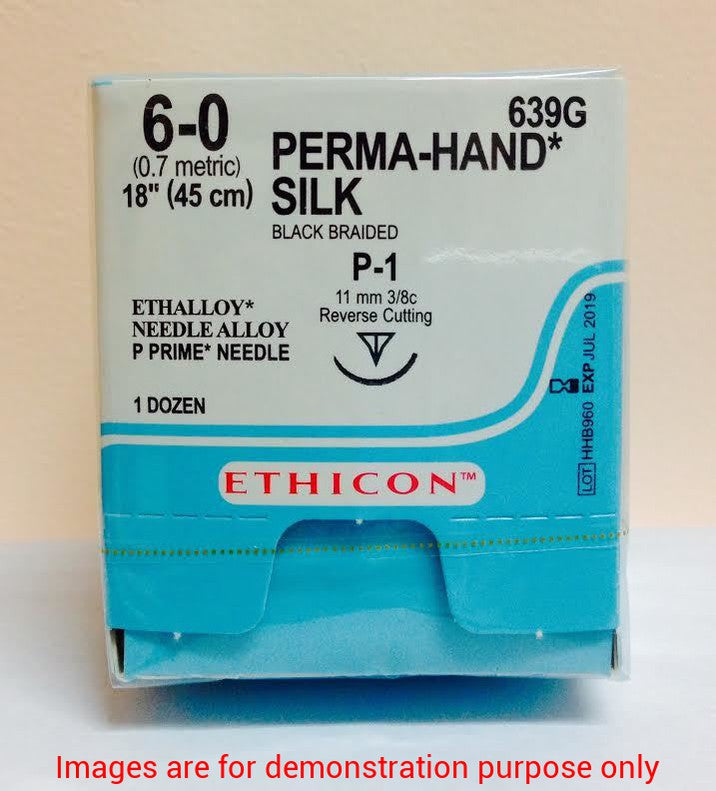 Suture Silk Black Braided Plastic Sz 6/0Johnson & Johnson Systagenix
