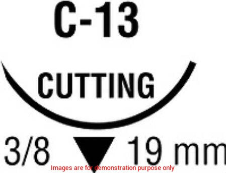 Suture With Needle, Sofsilk, Black Braided, 3-0, 18", C-13Covidien / Medtronic