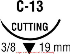 Suture With Needle, Sofsilk, Black Braided, 3-0, 18", C-13Covidien / Medtronic