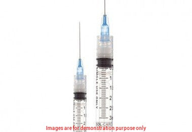 Syringe With Needle Sol-Care Safty Snap Type 3Ml Syringe With 25Gx5/8" Needle Sterile OrangeMedical Mart