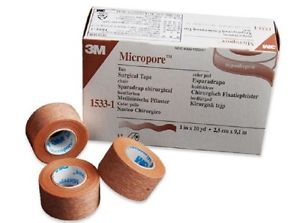 Tape Micropore 1In X 10Yd Tan3M