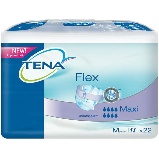 Tena Flex Belted Briefs, Maxi/Overnight, Size 12, 28In-42InTena