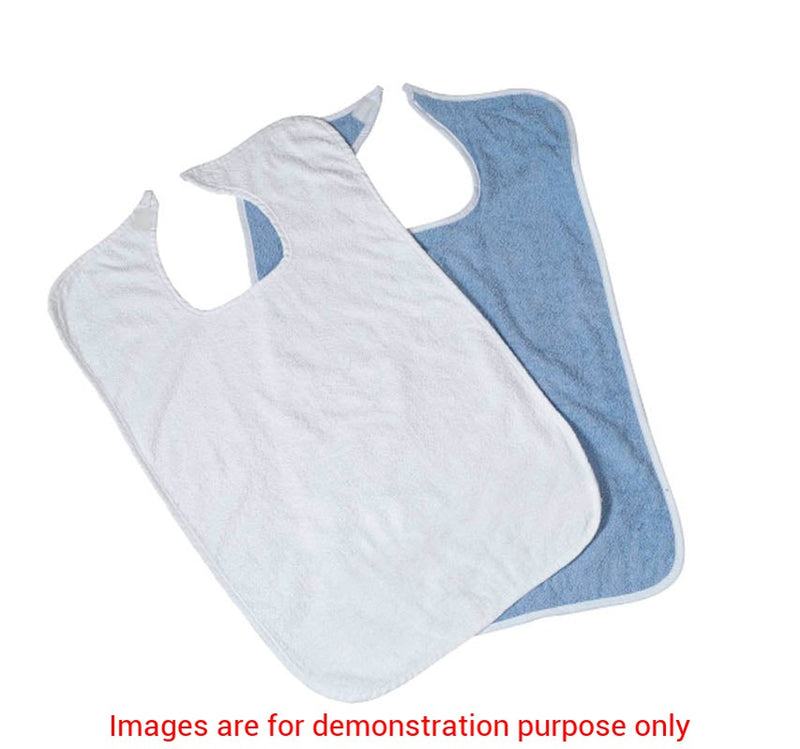 Terry Cloth Bibs, Blue, Velcro ClosureMedline