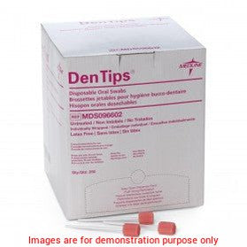 Toothette Oral Swab Pink Tip Untreated 4" Handle Individually WrappedMedline