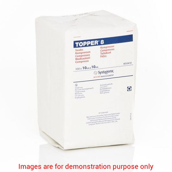 Topper 8 Swabs (4 Ply, Non-Sterile) 10Cm X 10CmJohnson & Johnson Systagenix