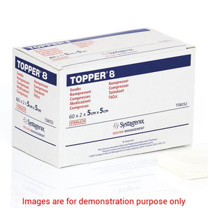 Topper 8 Swabs (4 Ply, Sterile) 5Cm X 5CmJohnson & Johnson Systagenix