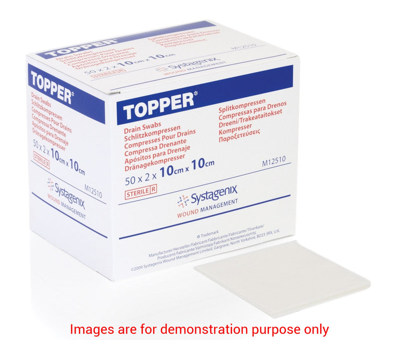 Topper Drain Swabs 10Cm X 10CmJohnson & Johnson Systagenix